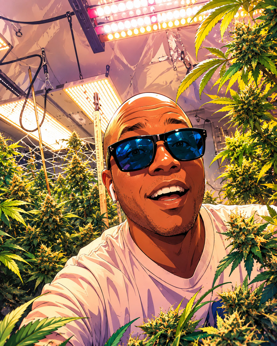 Dean Cannabis inside an indoor cultivation garden